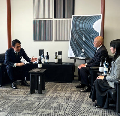 溝上酒造 × 小倉 縞縞 「天心 介」 武内市長表敬訪問