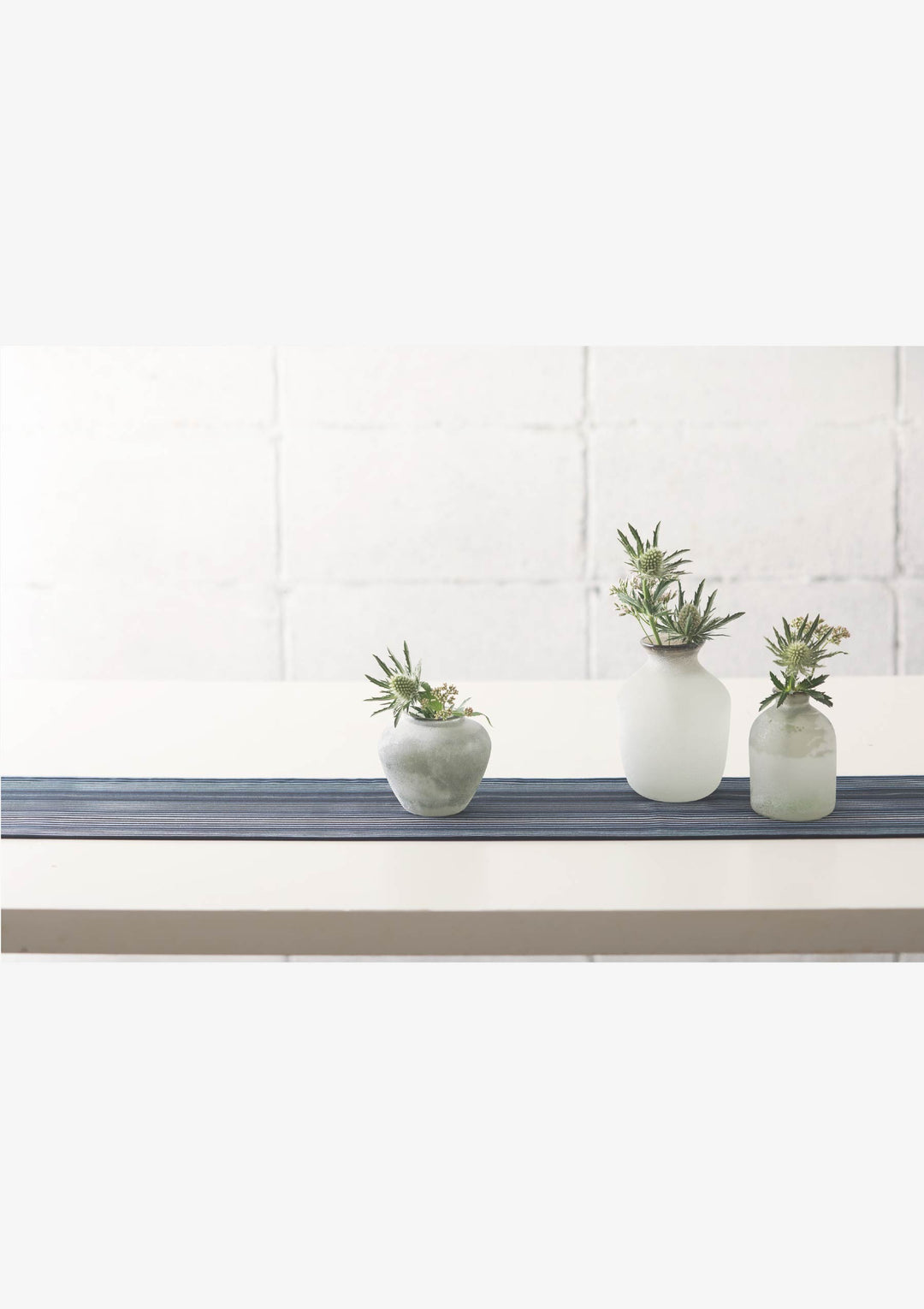 テーブルランナー リバーシブル（#132 藍輪舞／#143 藍百筋） ｜小倉織