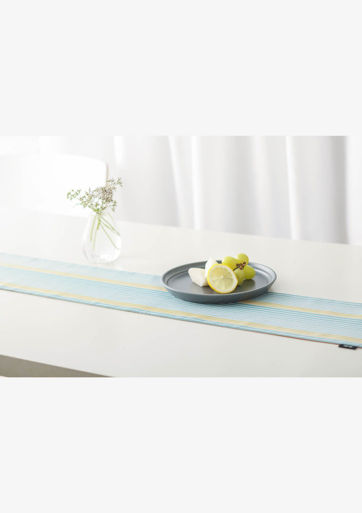 テーブルランナー リバーシブル（#132 藍輪舞／#143 藍百筋） ｜小倉織