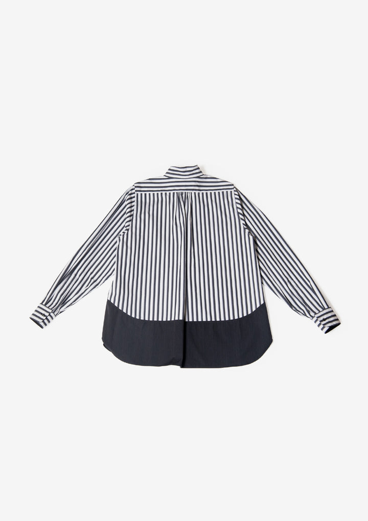 ML×小倉縞縞 ］フレンチクレリック（#147 無彩リフレイン） ｜小倉織