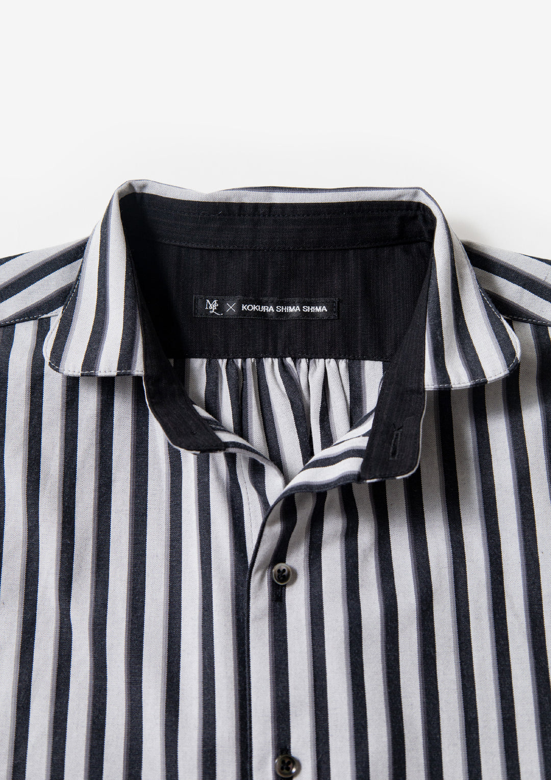 ML×小倉縞縞 ］フレンチクレリック（#147 無彩リフレイン） ｜小倉織