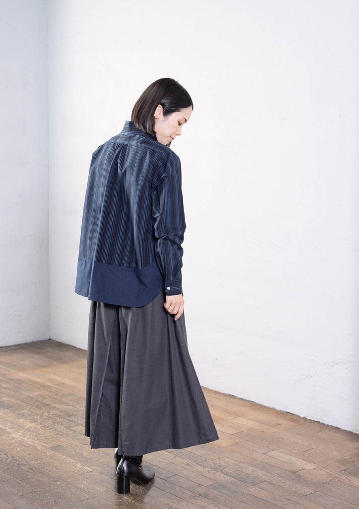 新品　小倉織　縞縞　シマシマ　シャツチュニックワンピ　羽織もの 新品 小倉織 縞縞 シマシマ シャツチュニックワンピ 羽織もの