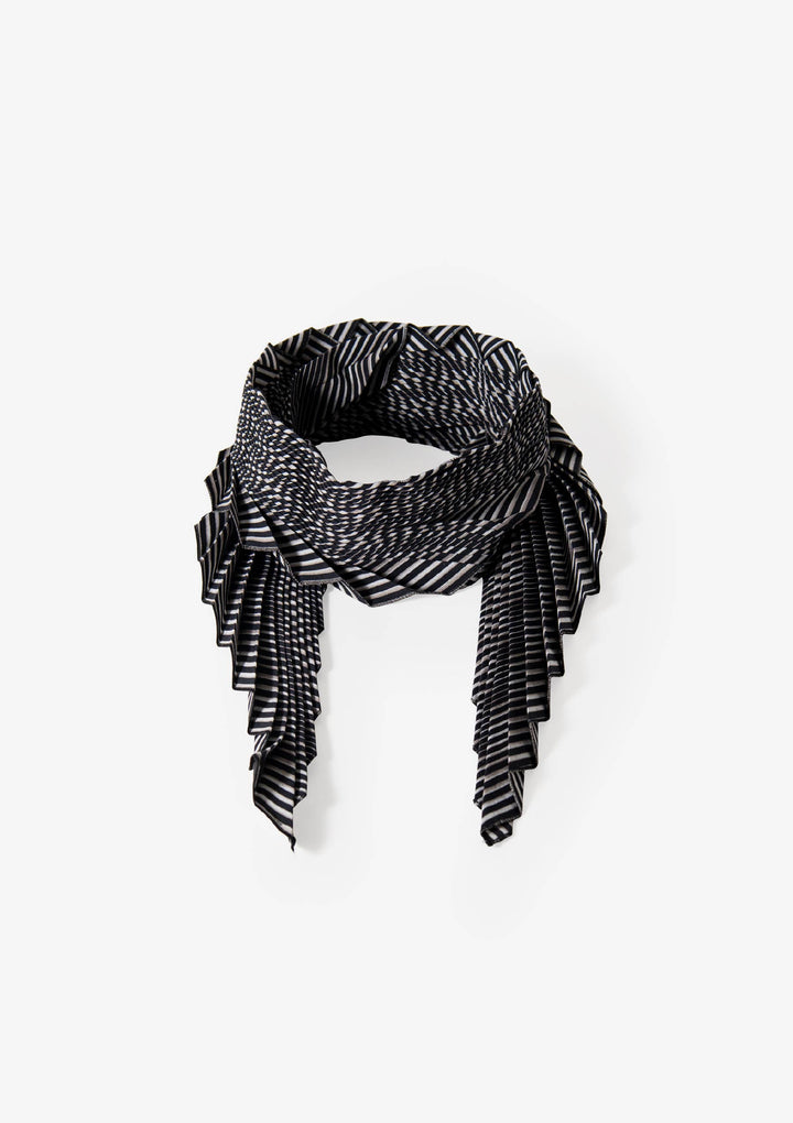 アートプリーツストール（#131 無彩キュービック） ｜小倉織｜小倉 縞