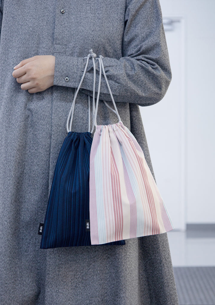 オンラインストア限定 ］5周年記念 巾着袋（#143 藍百筋） ｜小倉織