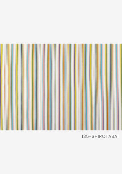 白地マルチカラーストライプ 「白多彩」の生地