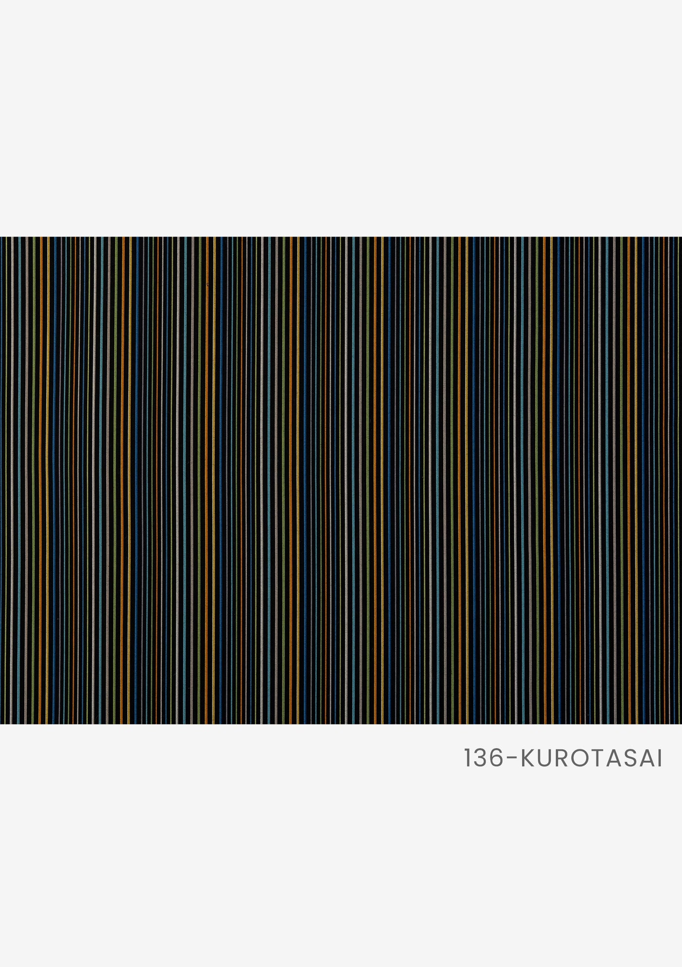 黒地マルチカラーストライプ 「黒多彩」の生地