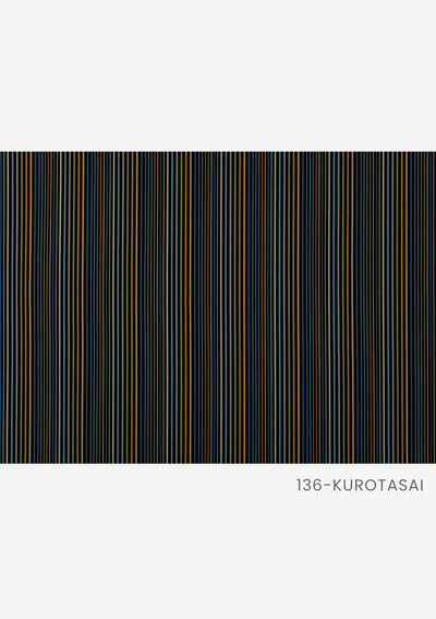 黒地マルチカラーストライプ 「黒多彩」の生地