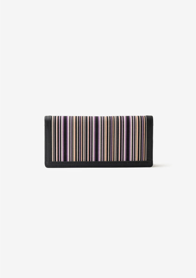 小倉織の紫色長財布