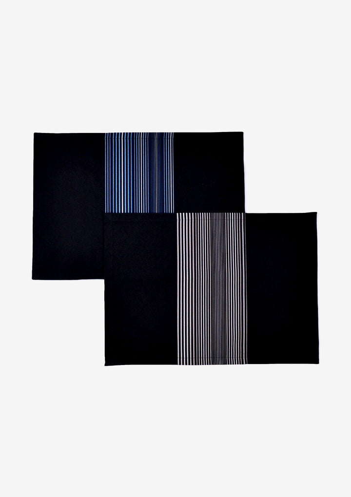 ランチョンマット（#131 無彩キュービック） ｜小倉織｜小倉 縞縞