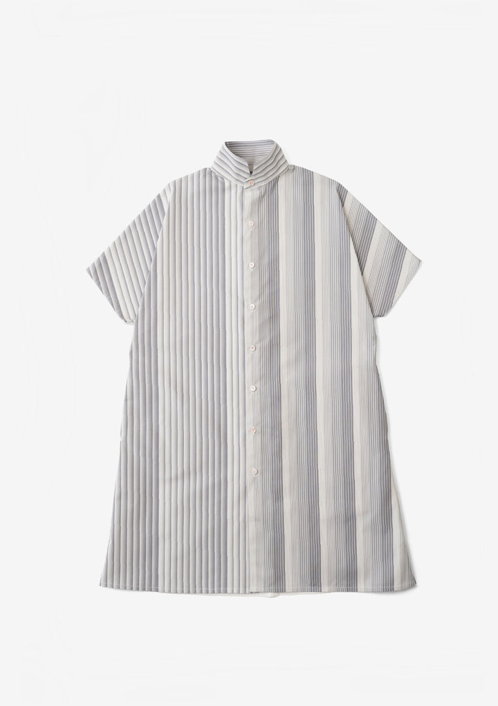 ML×小倉縞縞 ］エッグシャツ（前 #101 灰漸・#109 無彩潮流 ／後 #113