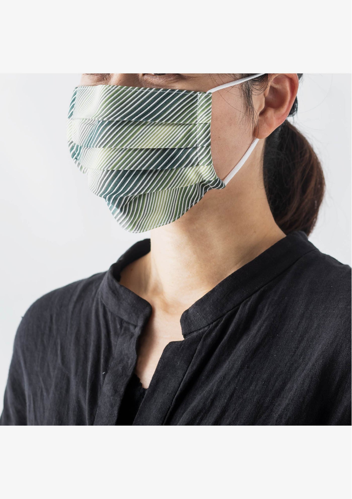 縞縞 抗菌消臭マスク（#114 白多彩2020）