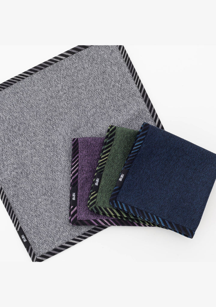 伊勢原ねこ様　①専用　透かしレンガ 霜降ハンカチ（#900 霜降小倉 白×黒）箱入り 24cm ｜小倉織