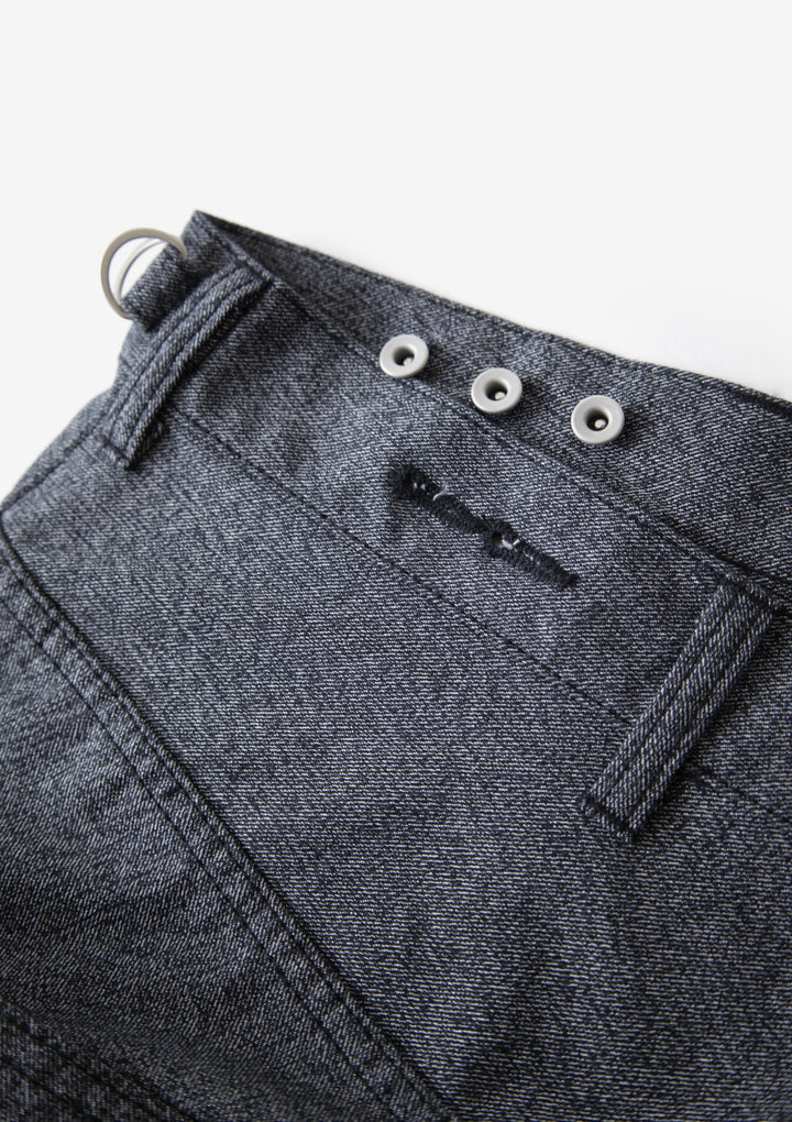 ANREALAGE グレー系 ワイドパンツ 38　小倉縞縞 ANREALAGE×KOKURA DENIM ］ハカマデニム（gray） ｜小倉織｜小倉